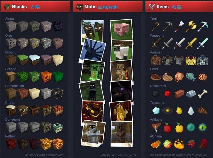 Материал Minecraft Seed Material Pack 1.6.2 Зеленая версия Пентагональные материалы