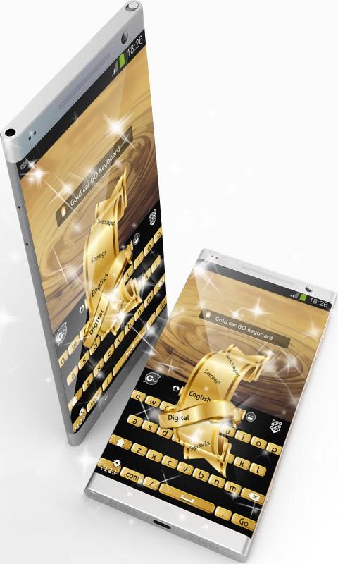 Gold car GO Keyboard