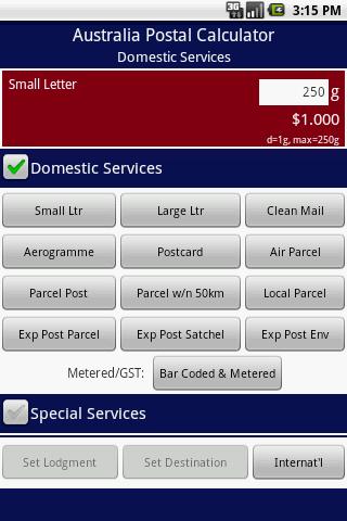 Australia Postage Calculator