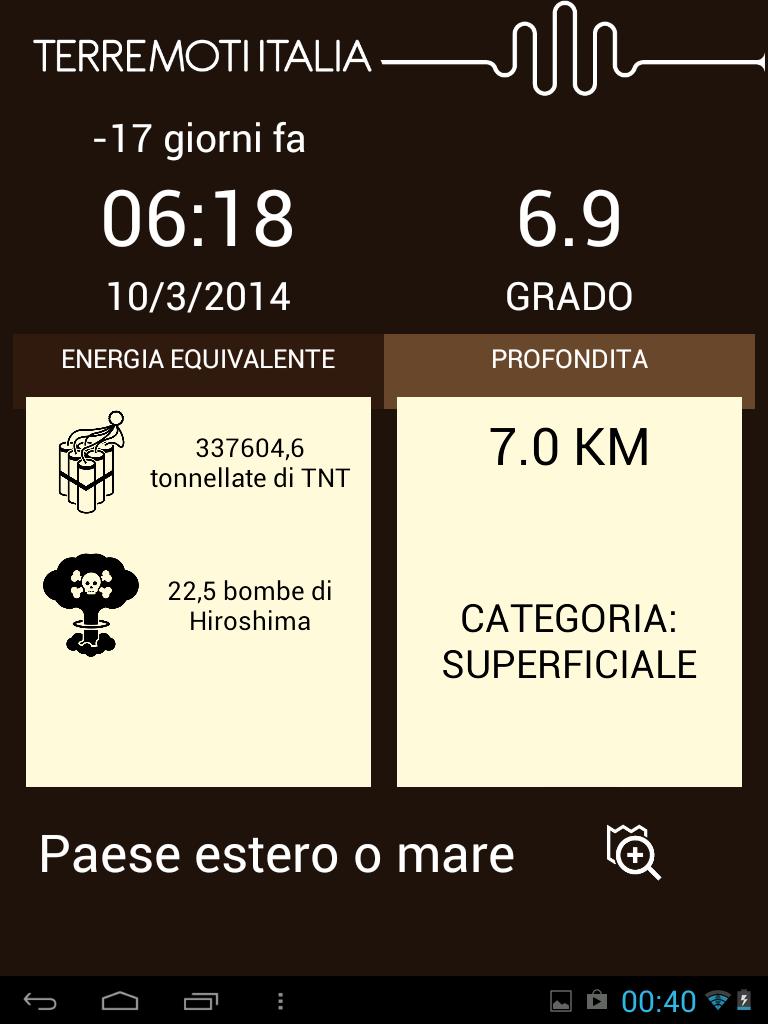 Mappa Terremoti Italia