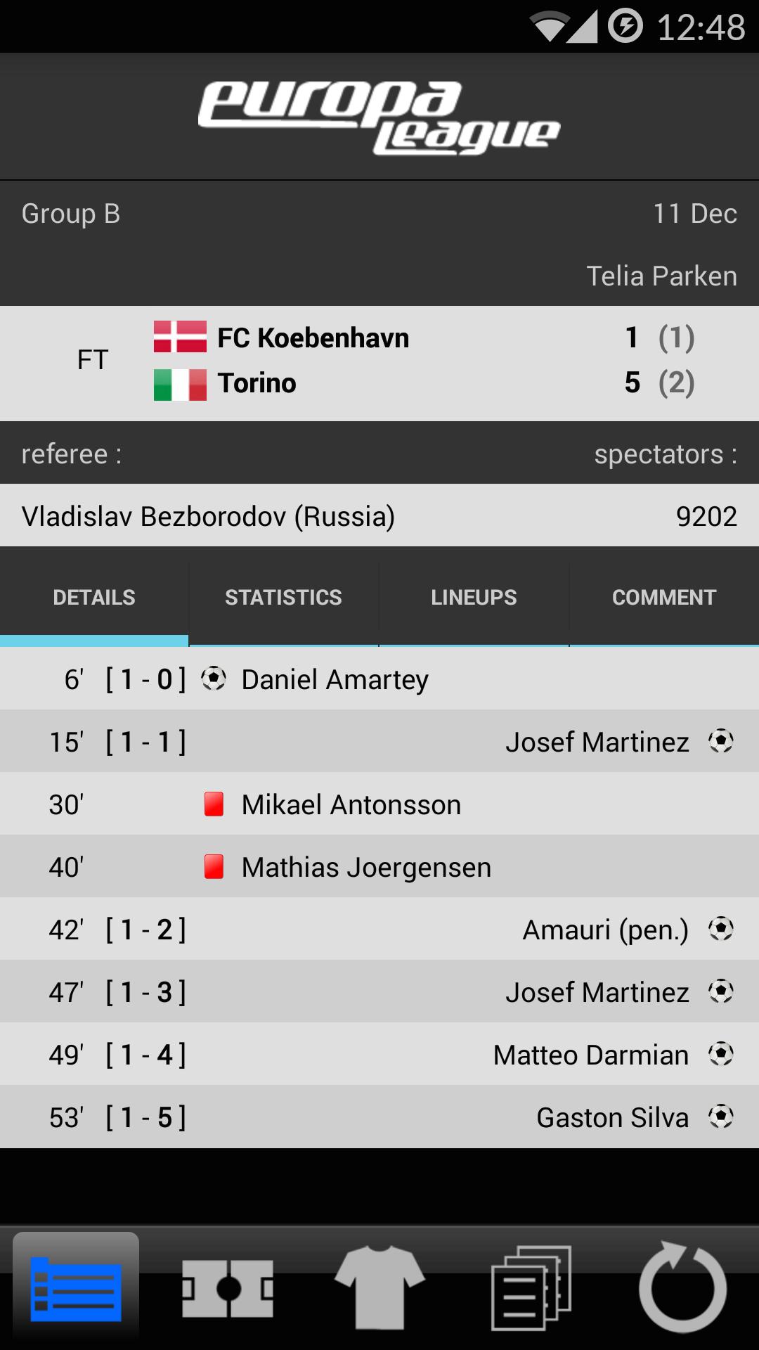 LiveScore Europa League