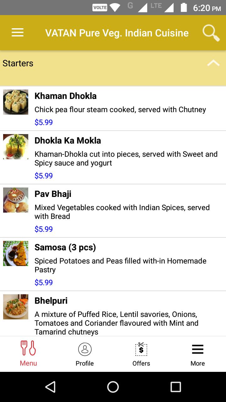 VATAN Pure Veg. Indian Cuisine