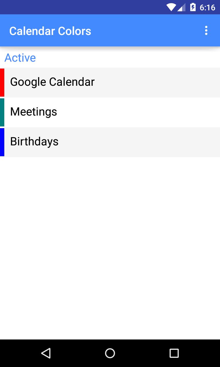 Calendar Colors