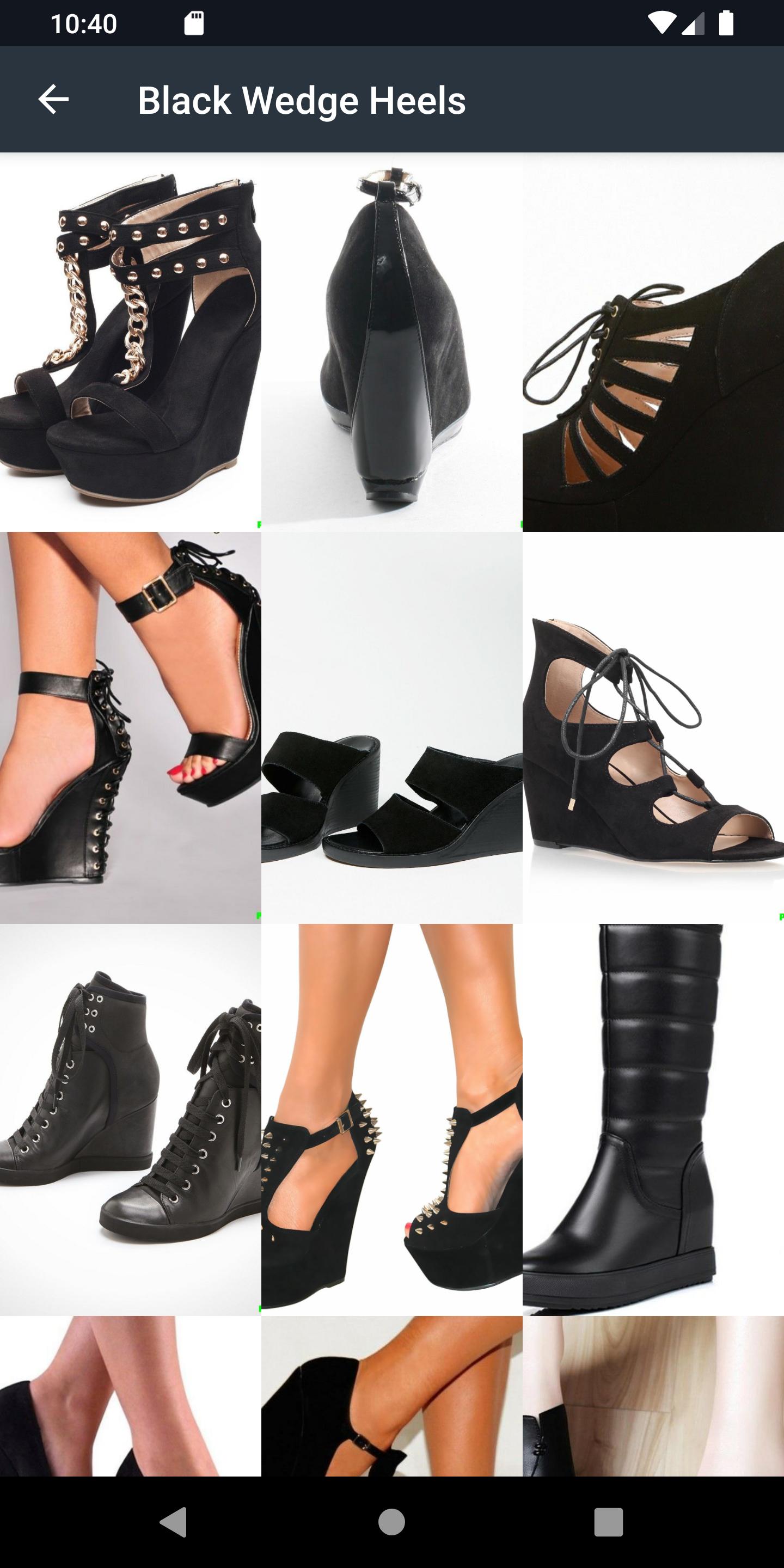 Black Wedge Heels