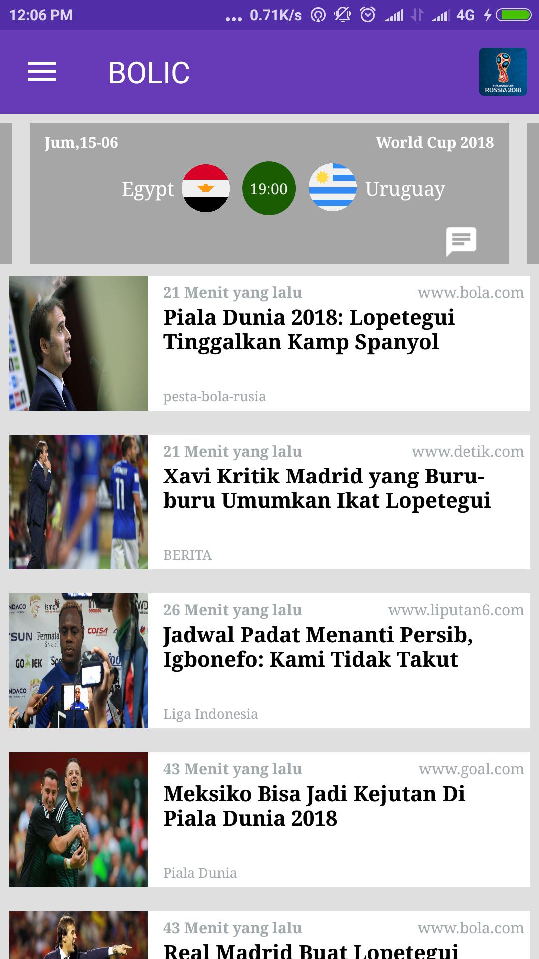 Jadwal Bola - BOLIC