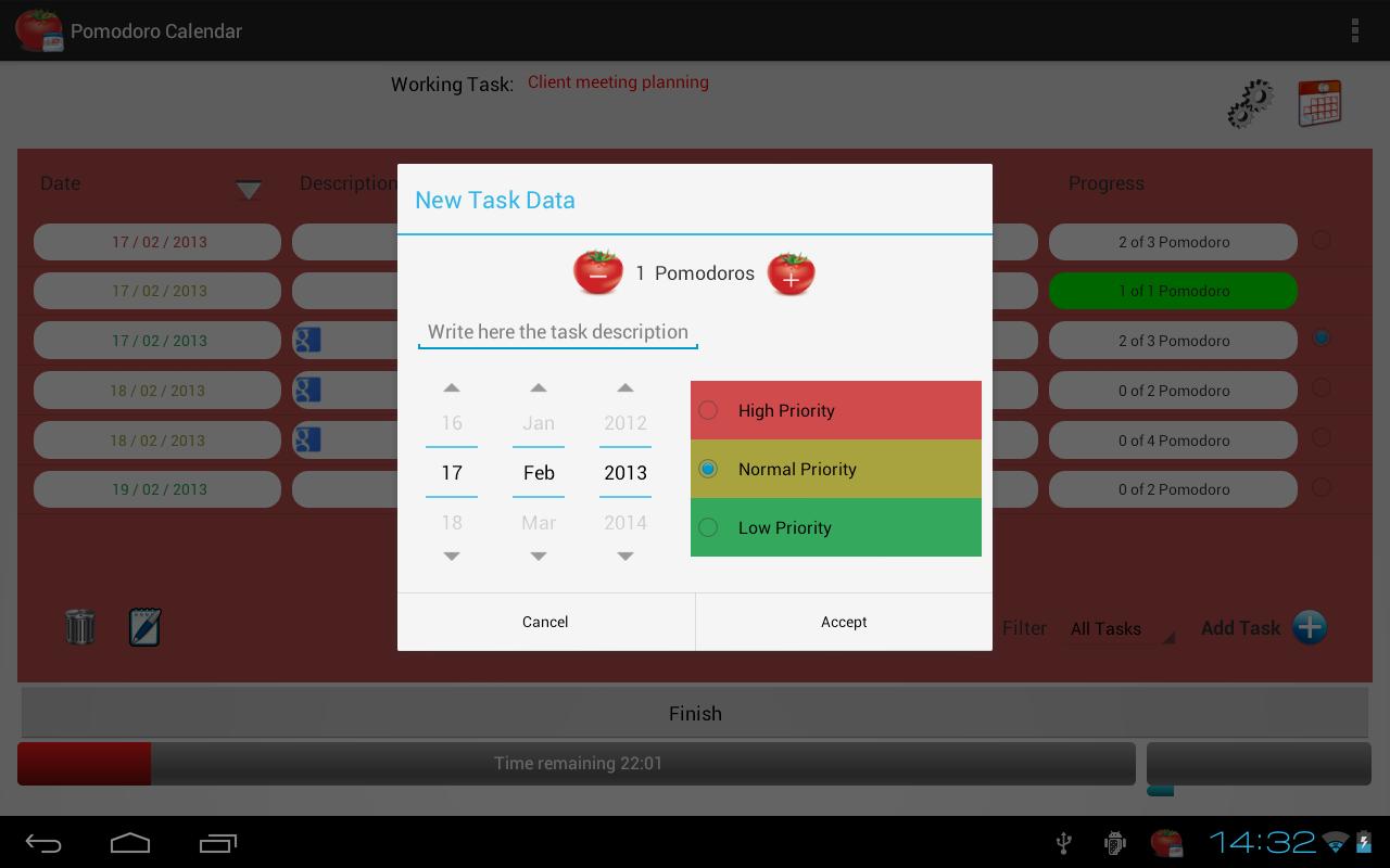 Task Timer Calendar