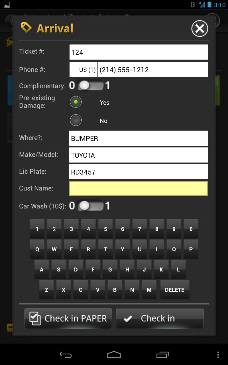 SMS Valet