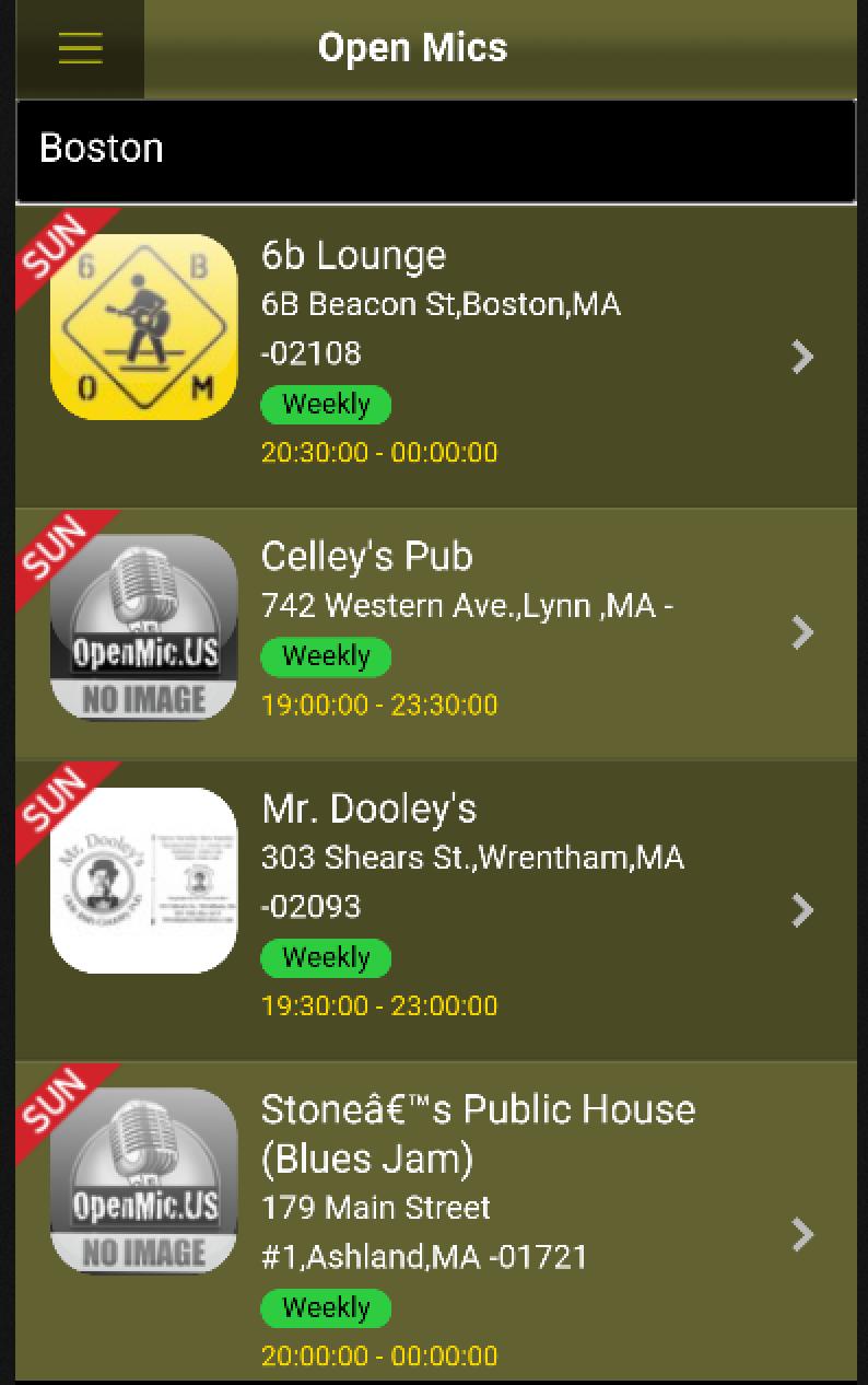 Open Mic Finder