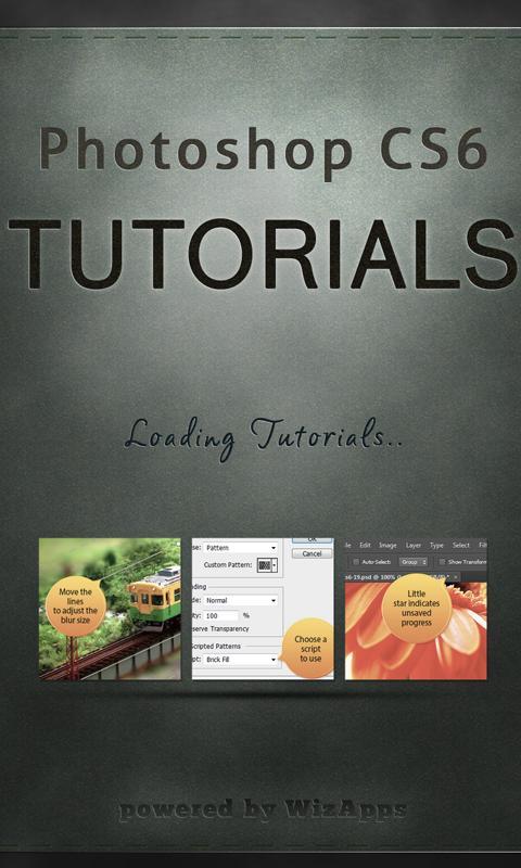 Tutorials for Photoshop CS6 -