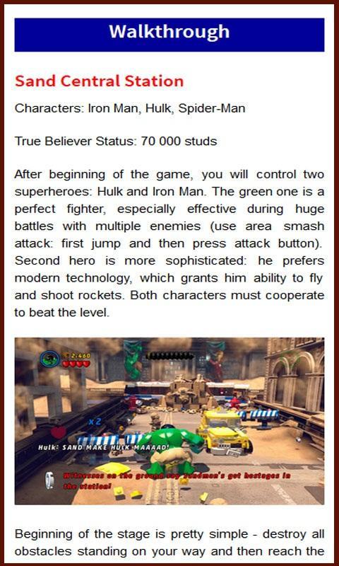 Guide for LEGO Marvel