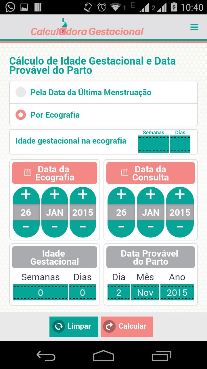 Calculadora Gestacional