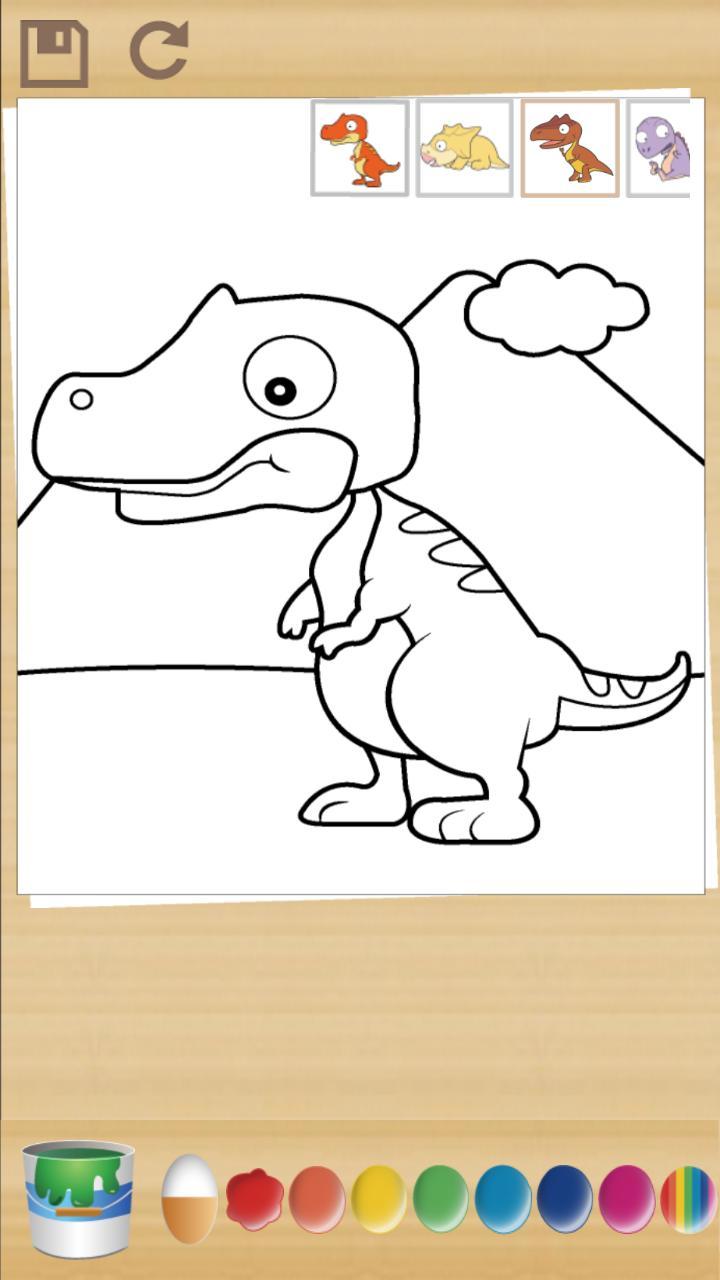 Little dinosaur and coloring