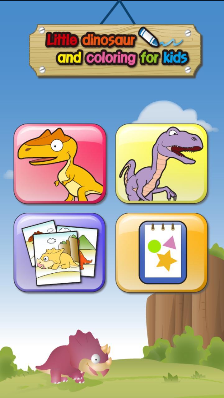 Little dinosaur and coloring