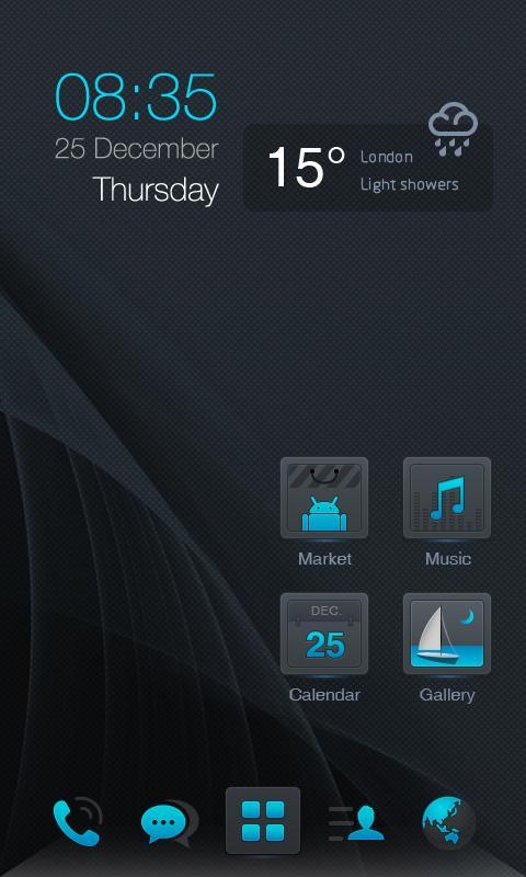 Dark Blue GO LauncherEX Theme
