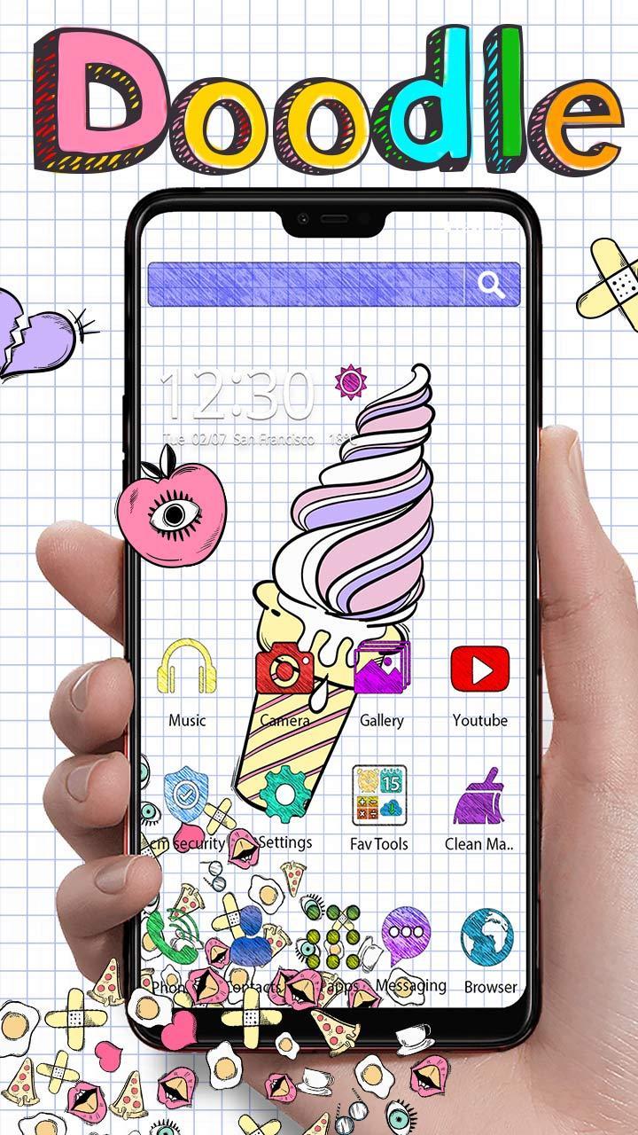 Doodle Ice Cream Gravity Theme
