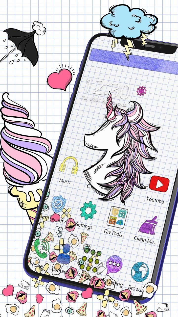 Doodle Ice Cream Gravity Theme
