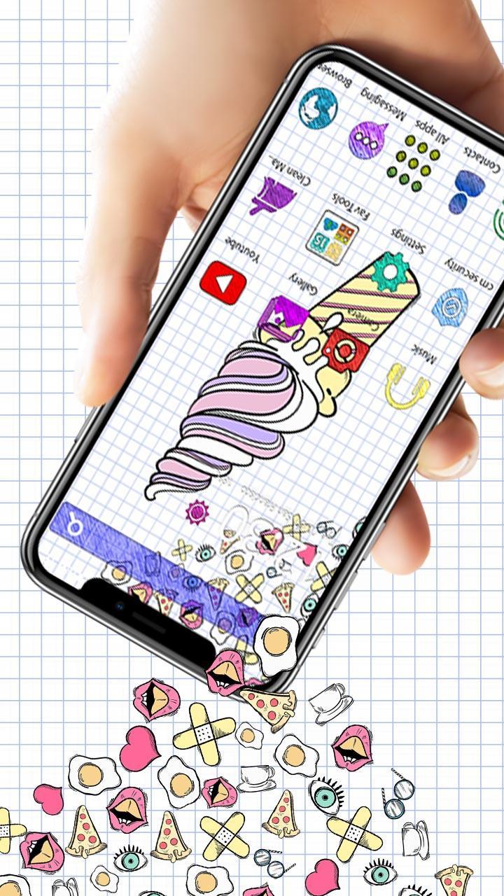 Doodle Ice Cream Gravity Theme