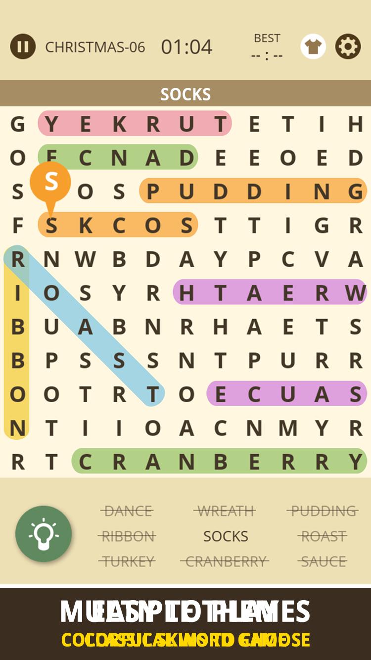 Xmas Topic For Word Search