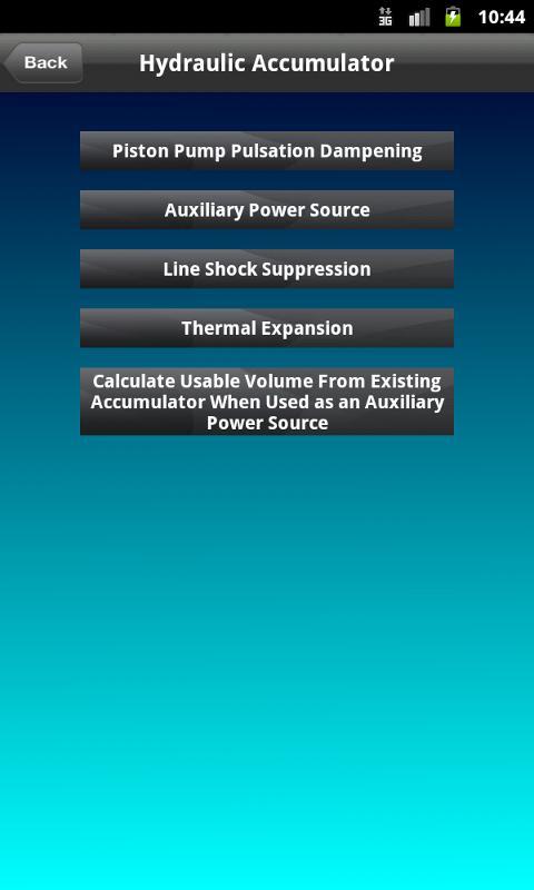 Hydraulic Accumulator Calc