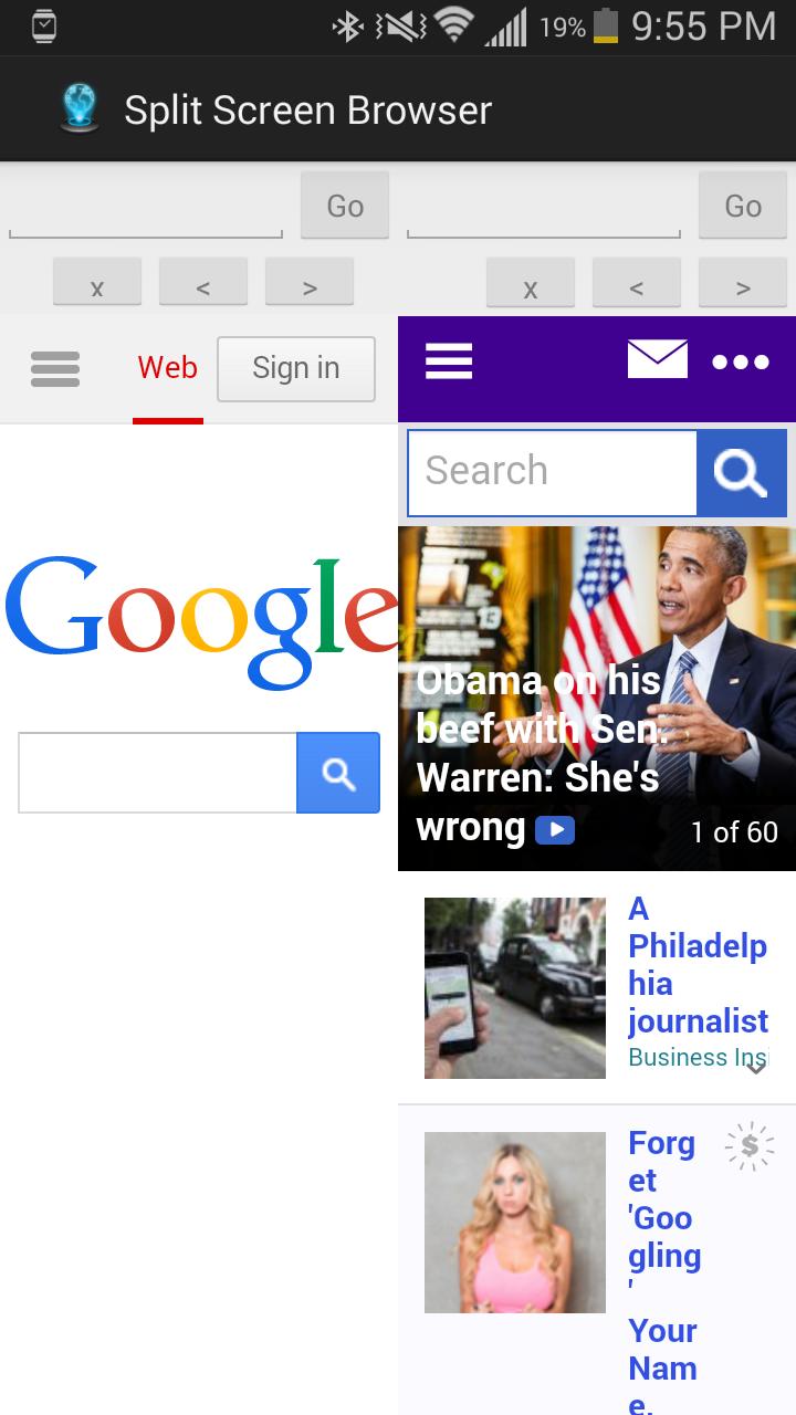 Split Screen Web Browser