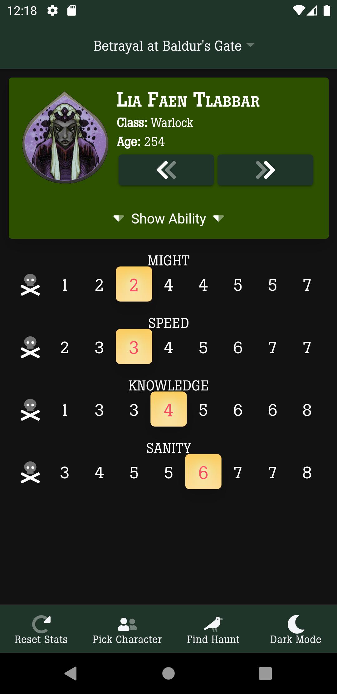 Betrayal Explorer Stats