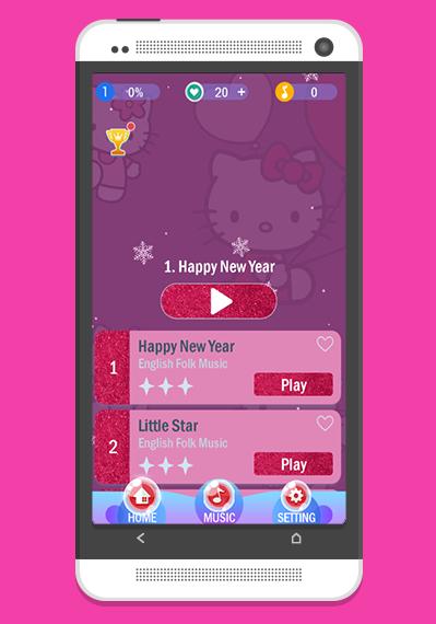 Pink Hello Kitty Piano Tiles