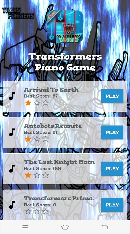 Transformers Piano Game