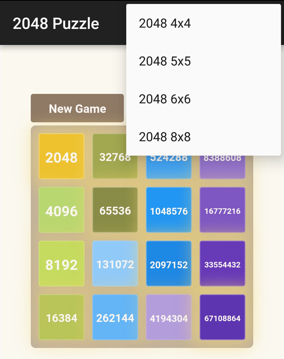 2048 Puzzle 8x8 Extreme