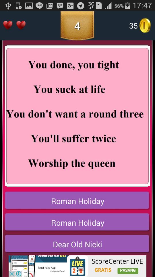 Quiz Nicki Minaj Lyric